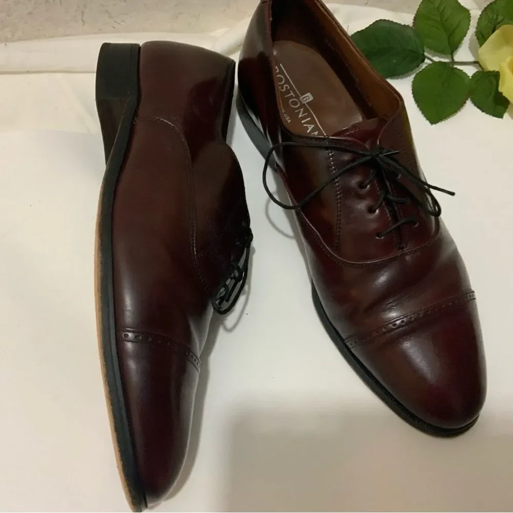 Bostonian Classics Burgundy Leather Cap Toe 9.5 M